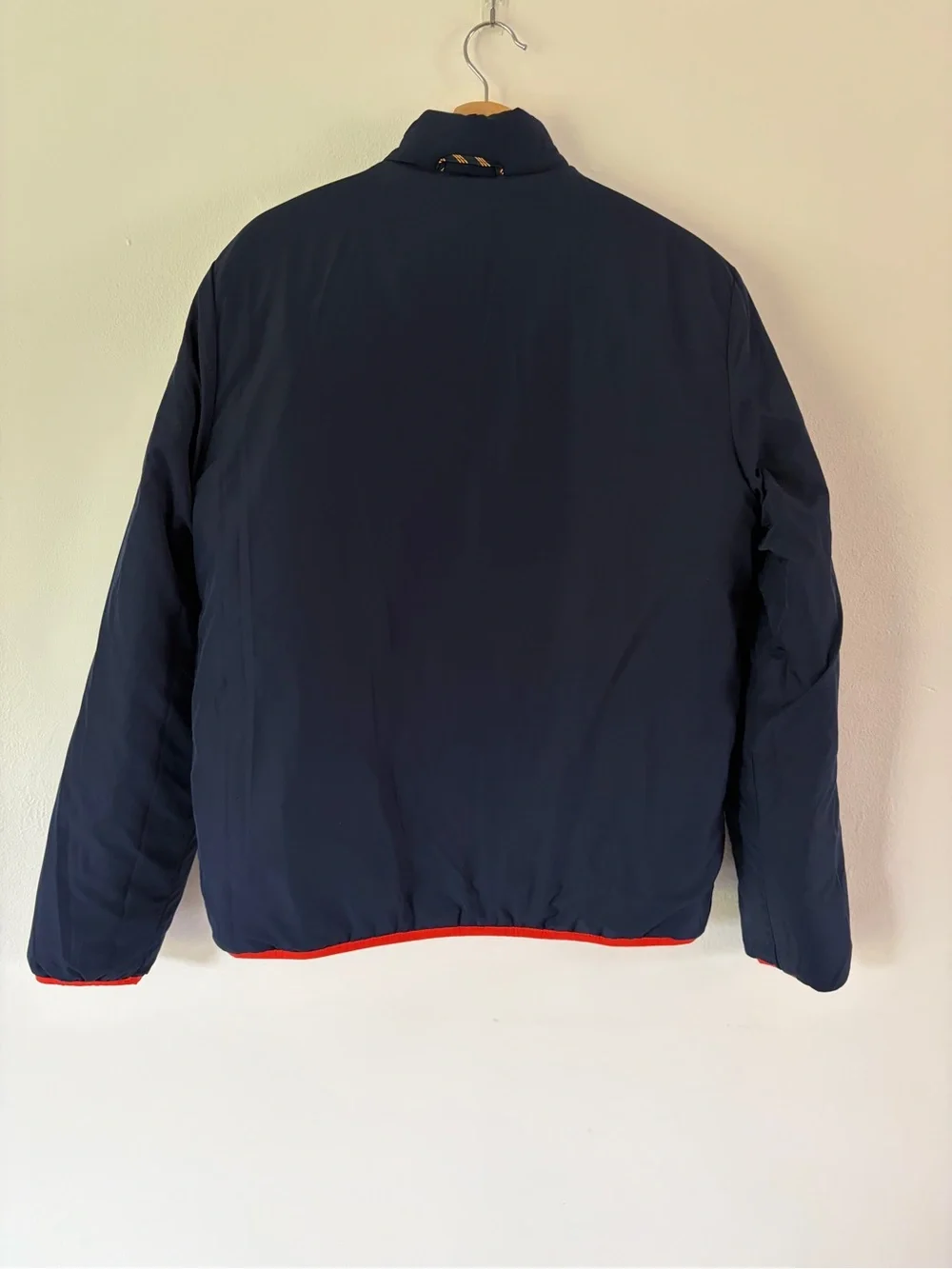 Brooks Brothers Reversible Quilted Orange & Navy Blue Insulated Puffer Jacket